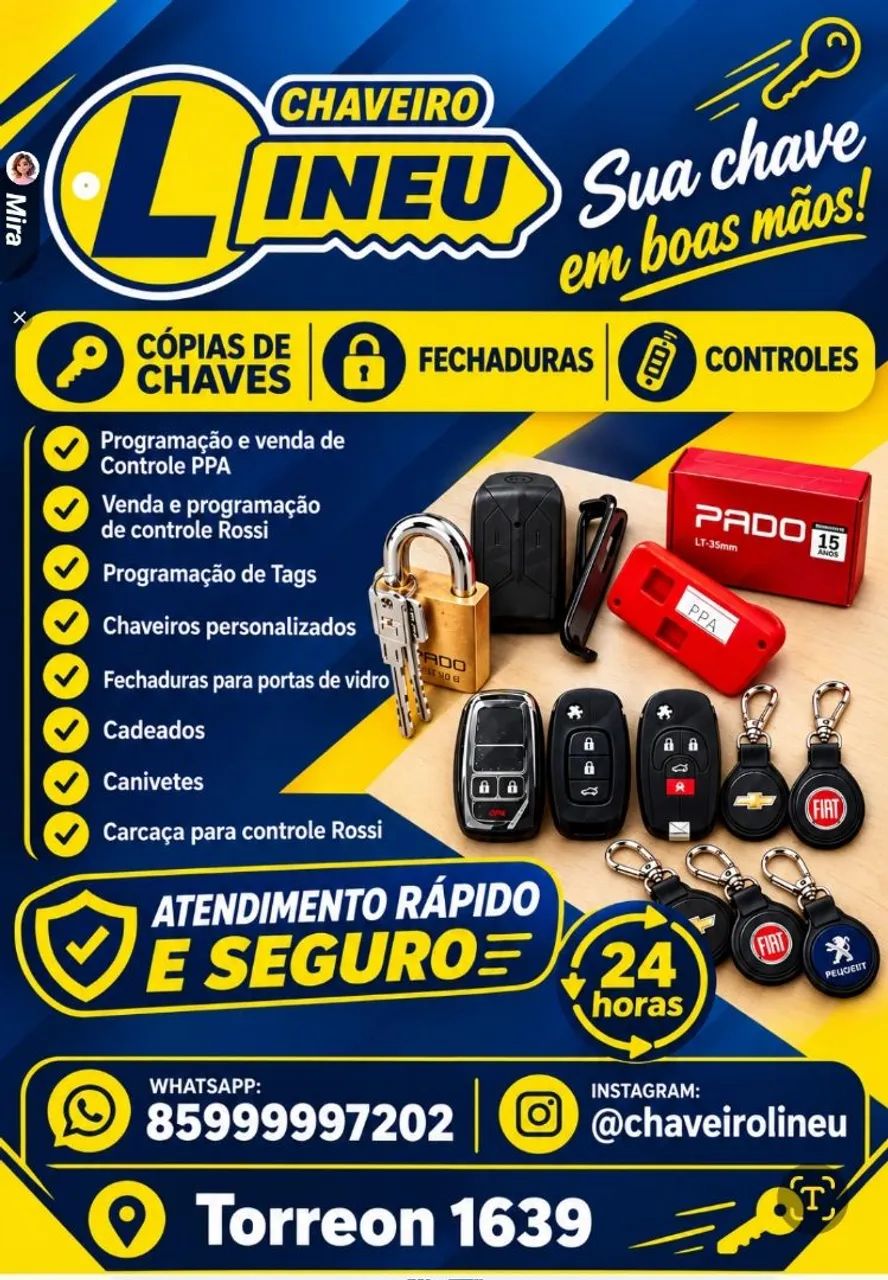 Chaveiro residencial  e automotivo 