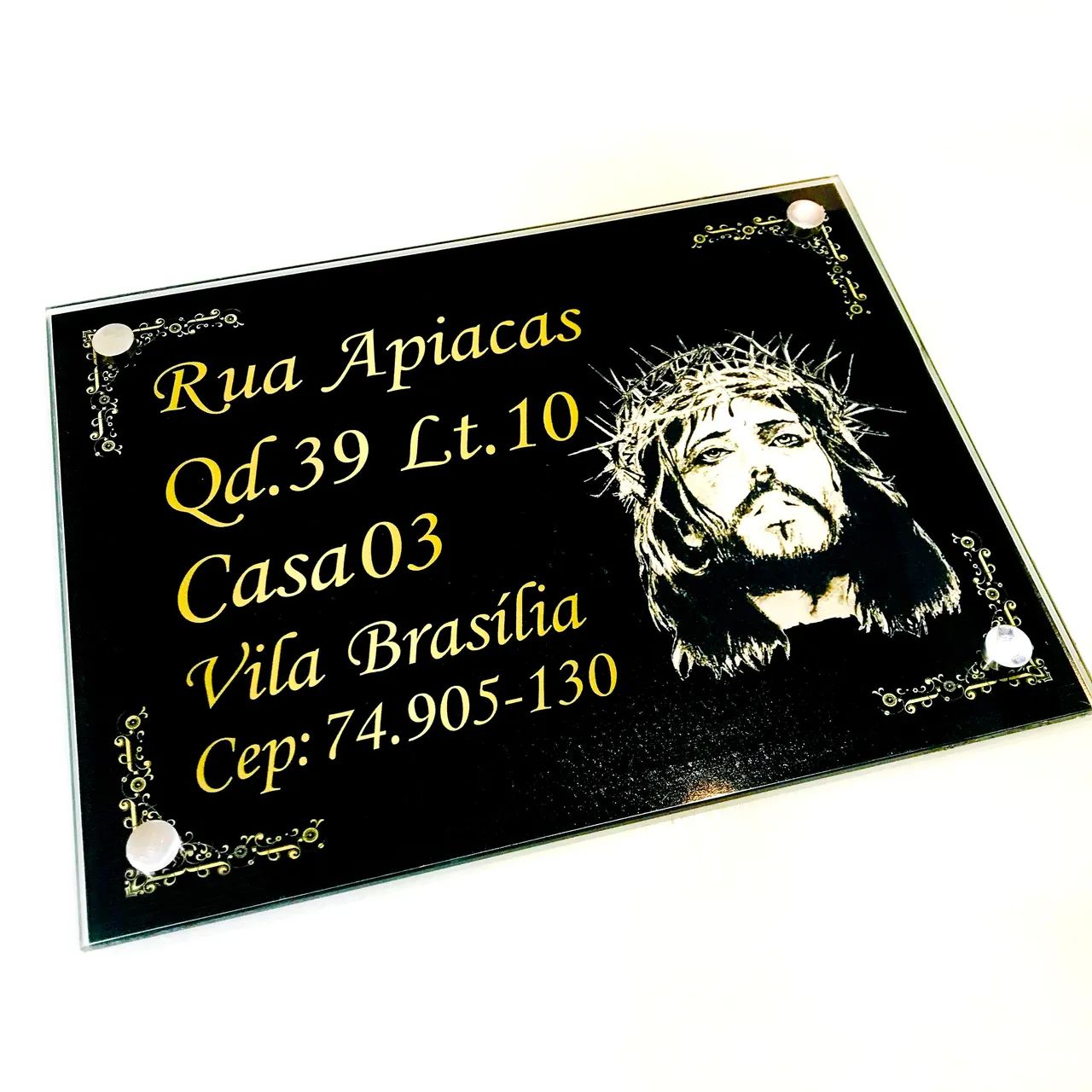 Placa de endereço vidro temperado  - Foto 2