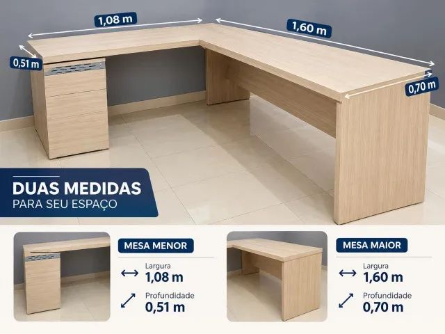 MESA DE ESCRITORIO EM L  - Foto 2