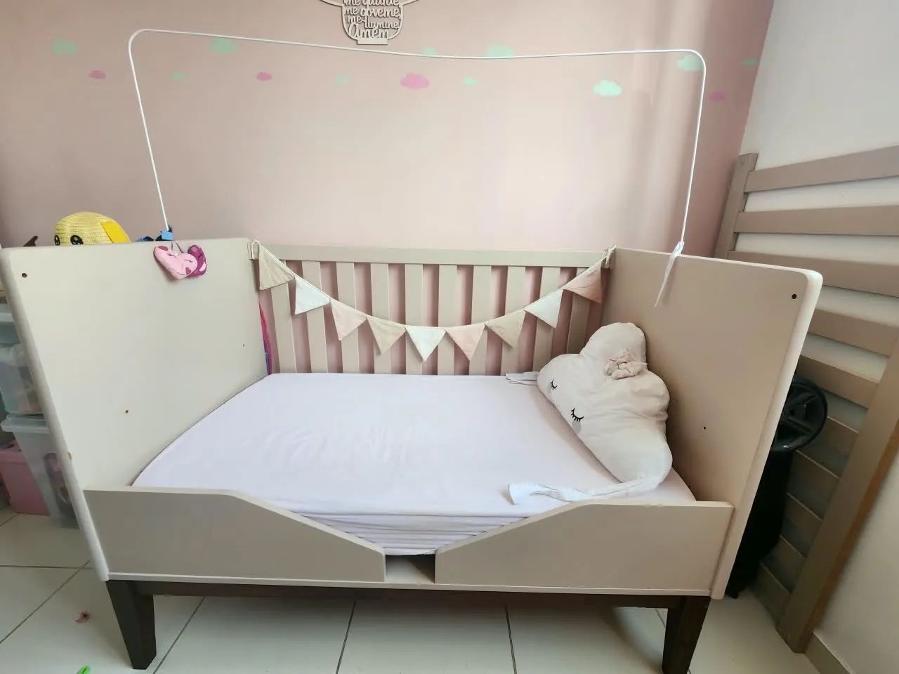 Berço/Cama Rosê + Colchão