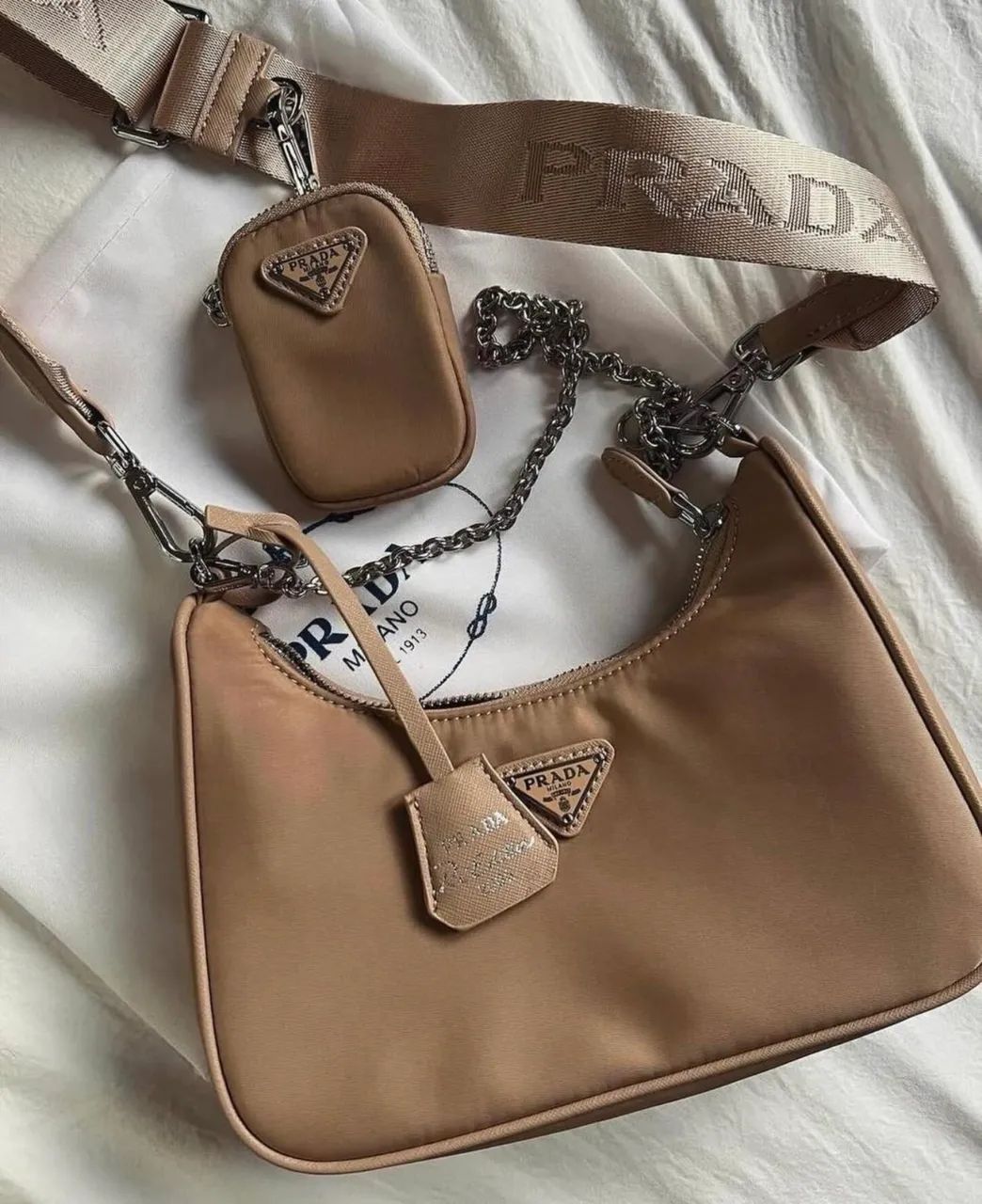 Bolsa Prada Re- Edition 2005 re-nylon caqui 