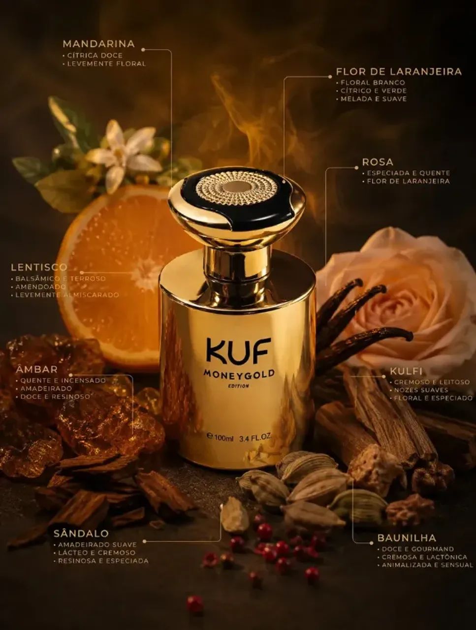 Perfume Masculino Kuf MoneyGold 100ml Importado - Foto 2