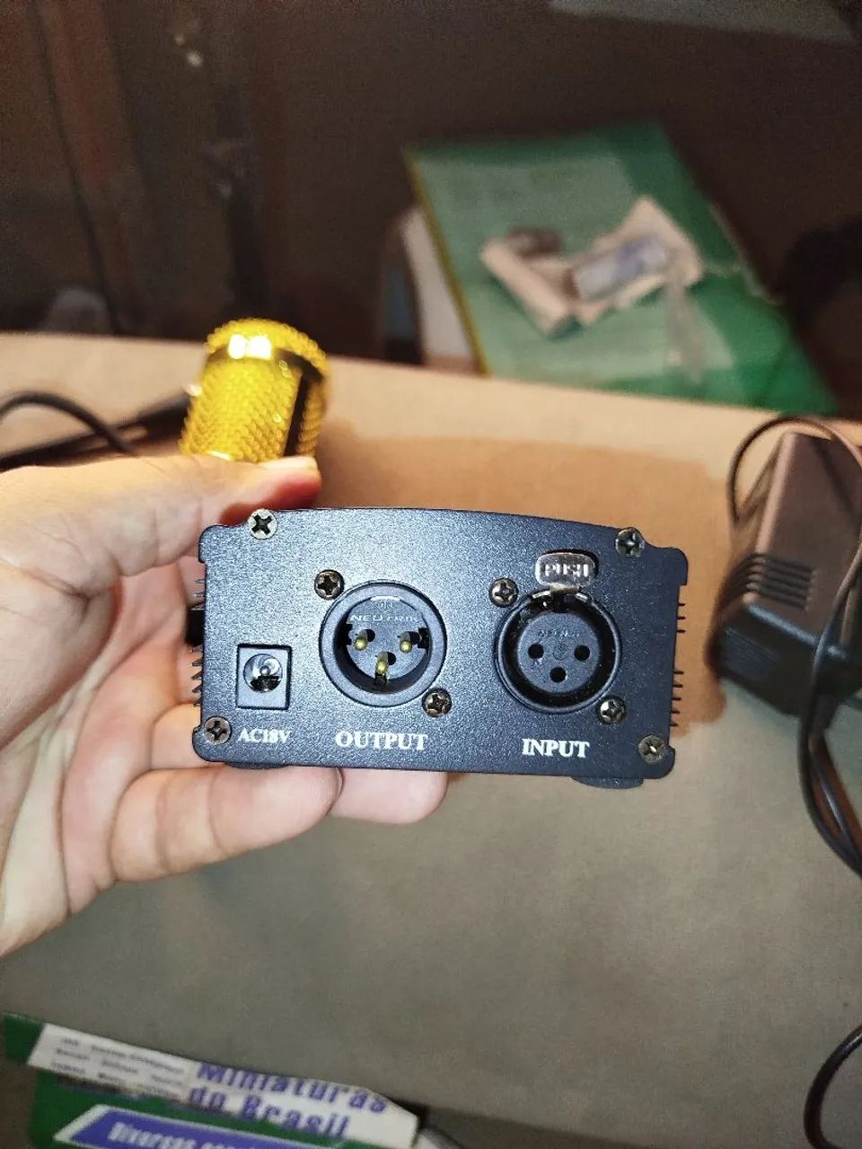 Kit microfone condensador vm800 + Phantom Power externo+ cabo XLR - Foto 3