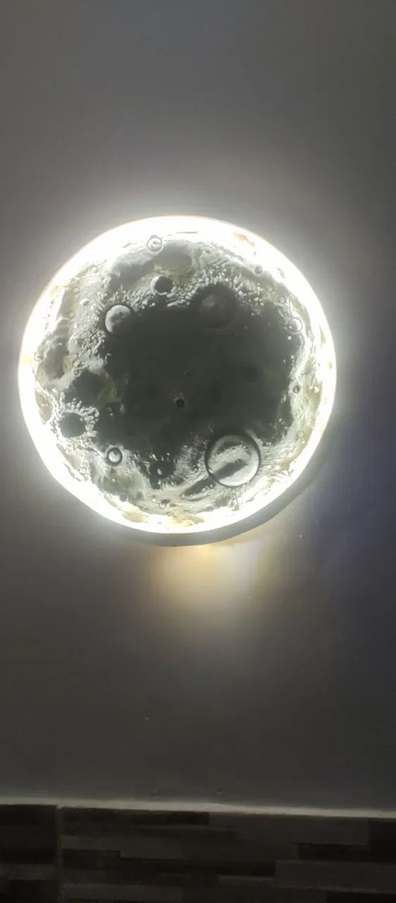 Luminária efeito 3D imagem da lua