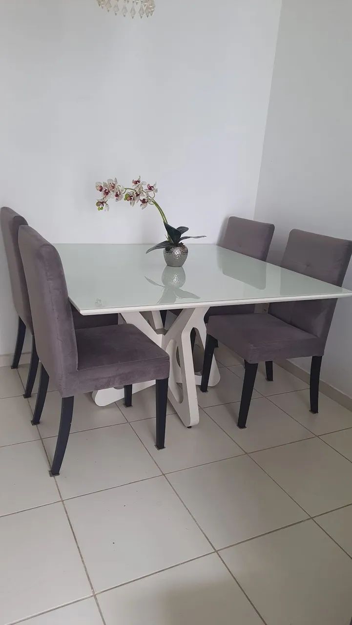 MESA de JANTAR 130x130 LC Off White - Foto 4