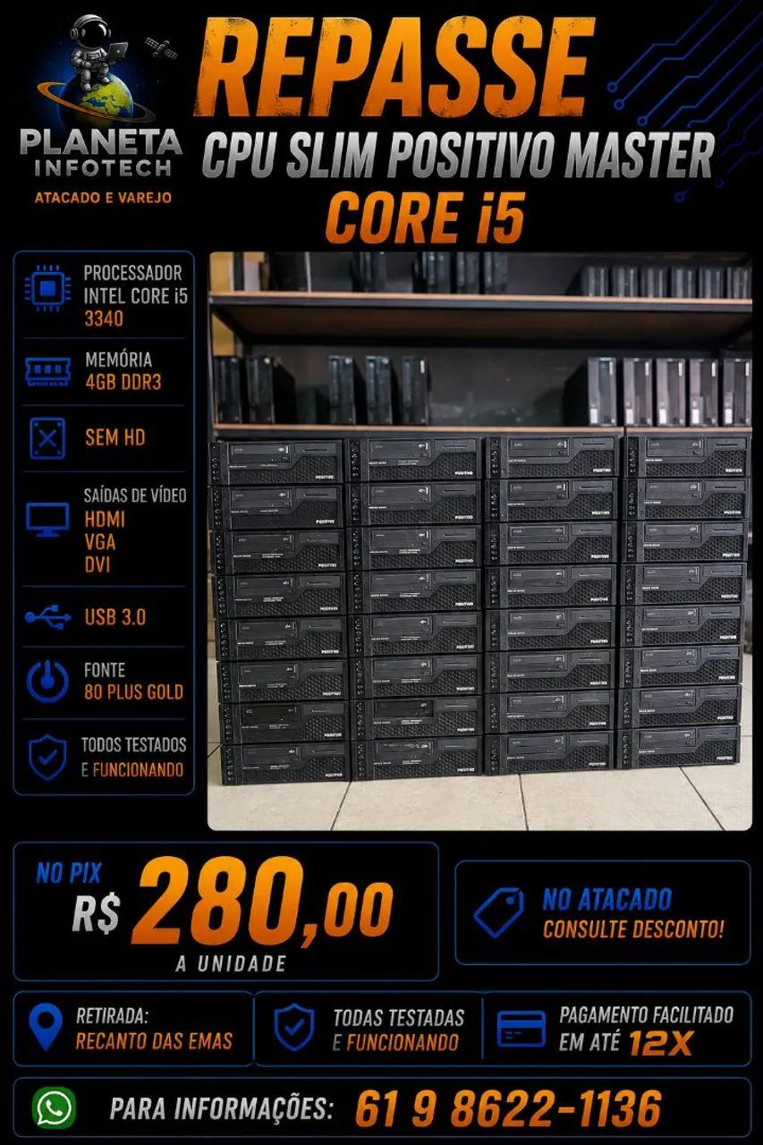 CPU Slim core i5 3340 com 4gb de ram e sem HD ( REPASSE )
