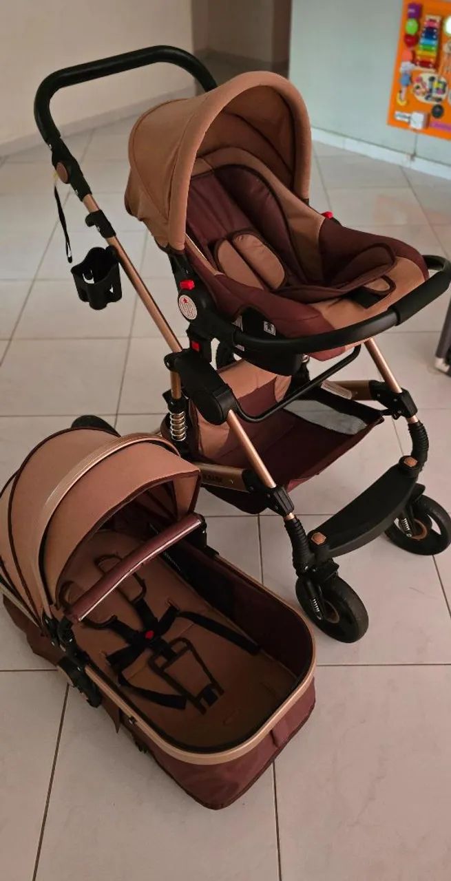 Carrinho de Bebê com Moisés + Bebê Conforto (Estado de Novo / Completo) - Foto 3
