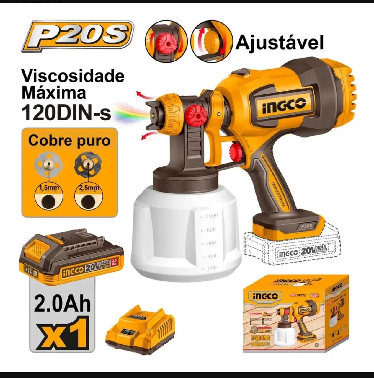 Vendo Pistola de Pintura INGCO 20V 