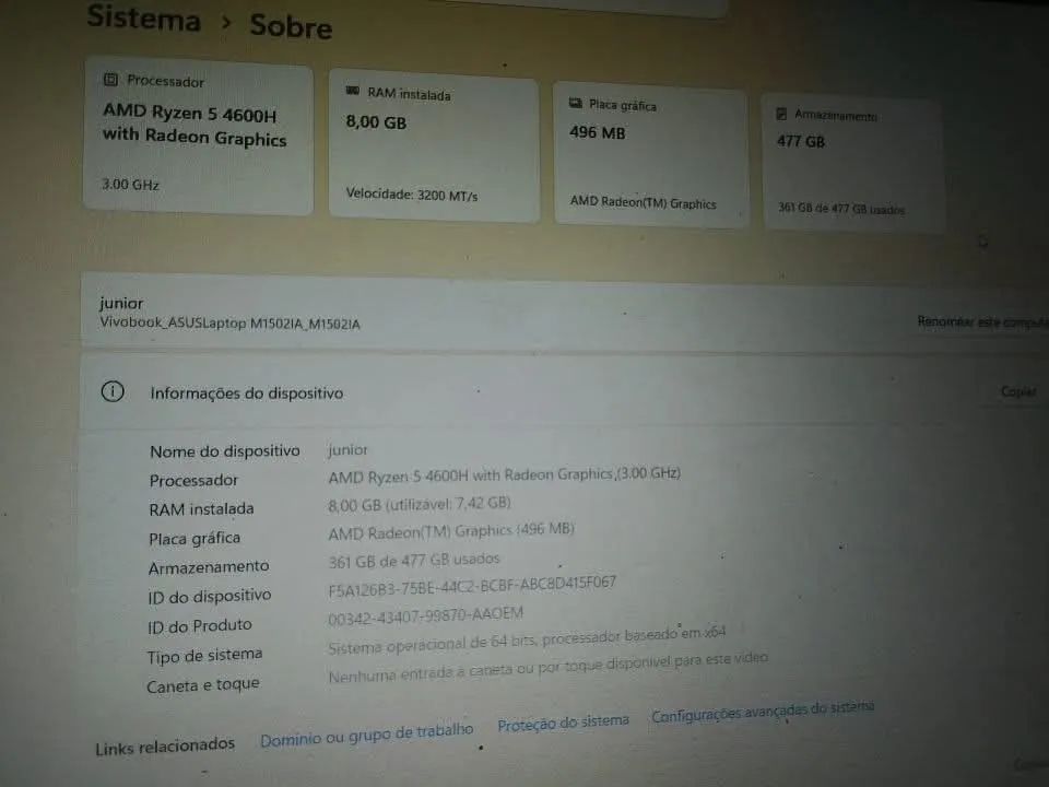 Notebook Asus vivobook 