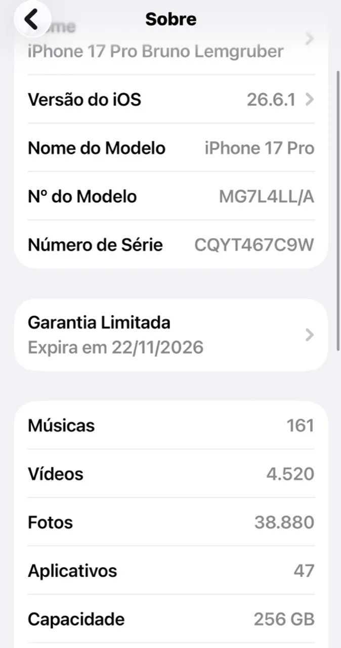 Vendo IPhone 17 Pro seminovo 