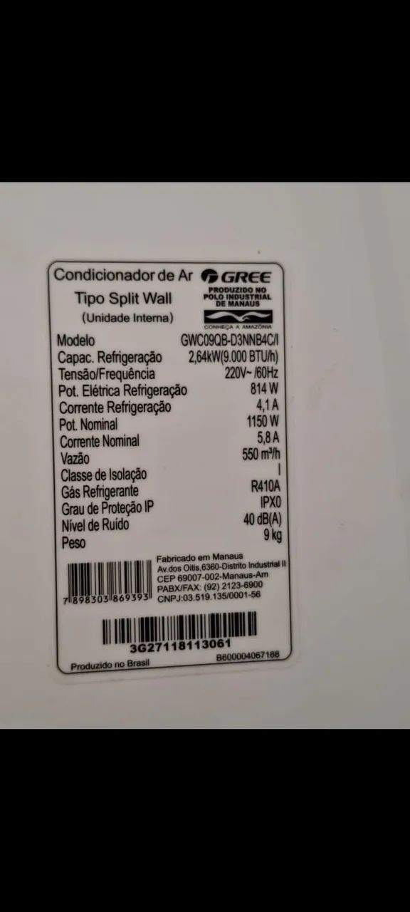 Ar-condicionado GREE 9000btus, tipo split  - Foto 3