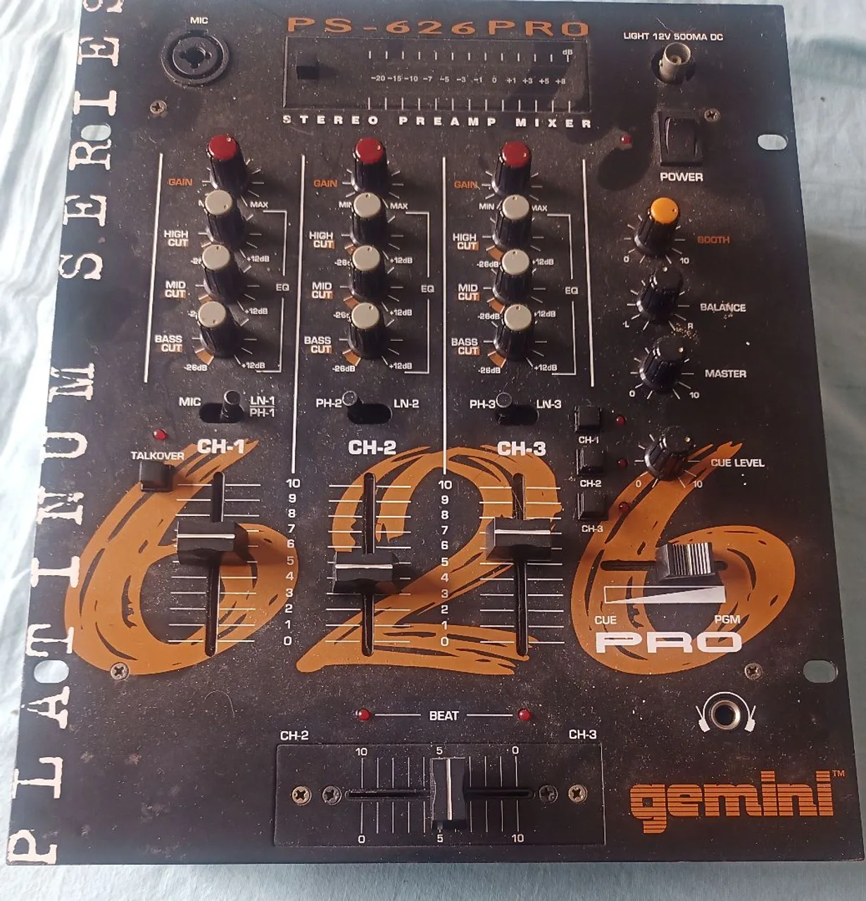 Mixer Gemini PSX 121 - 2 Canais + Entrada de Microfone - Toca