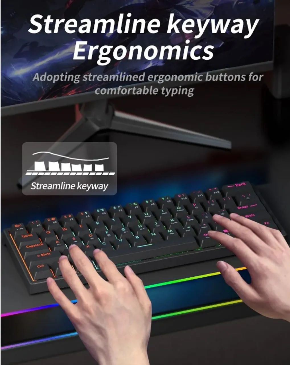 MUCAi MK61 Preto Teclado Mecânico - Foto 3