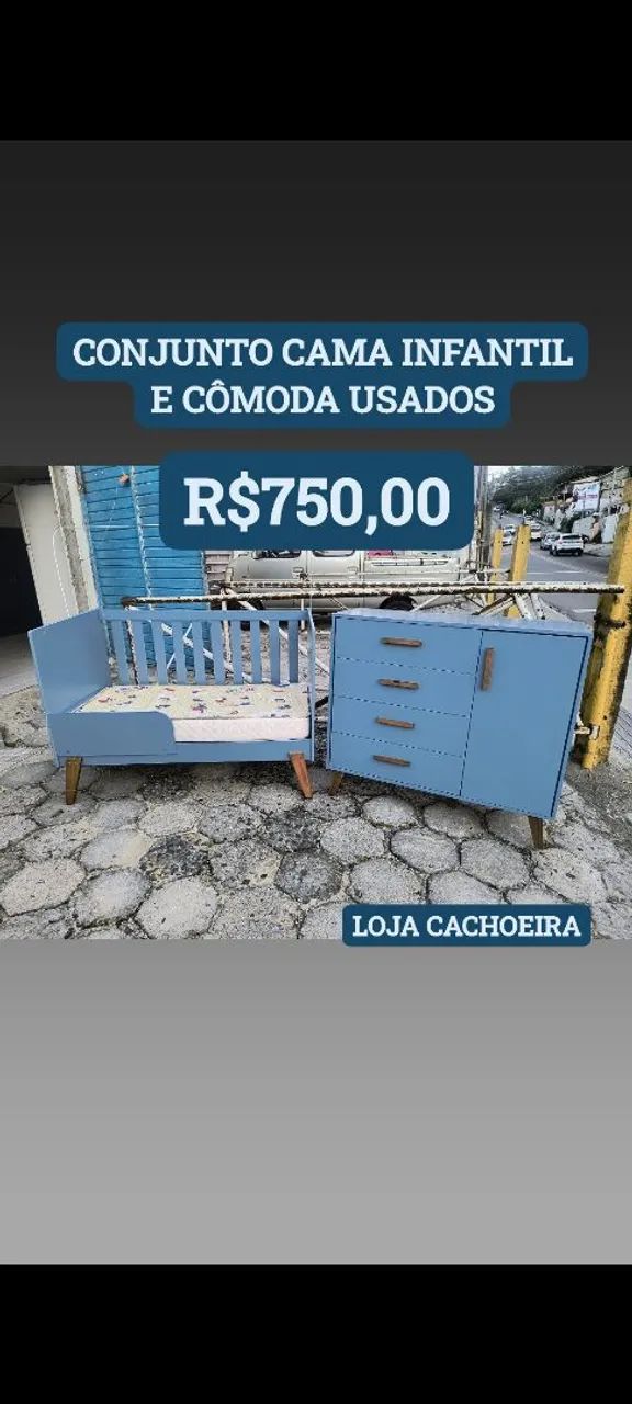 CONJUNTO CAMA/BERÇO COM CÔMODA 