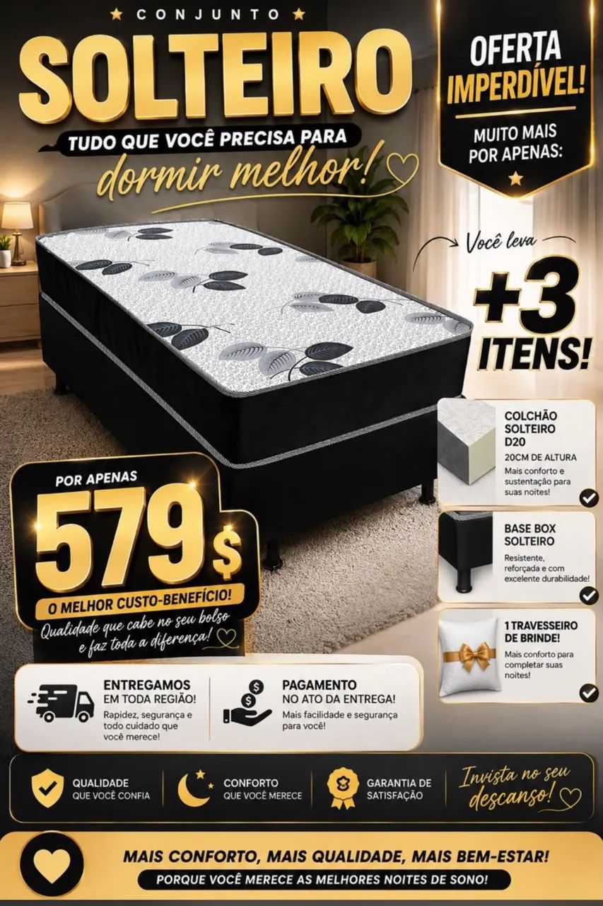 CAMA BOX COMPLETA POR APENAS R$579