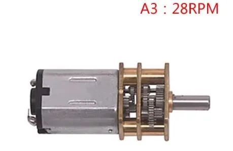 Motor mini de engrenagem N20 28 Rpm DC 3V-12V de baixa velocidade com caixa COD-CP943