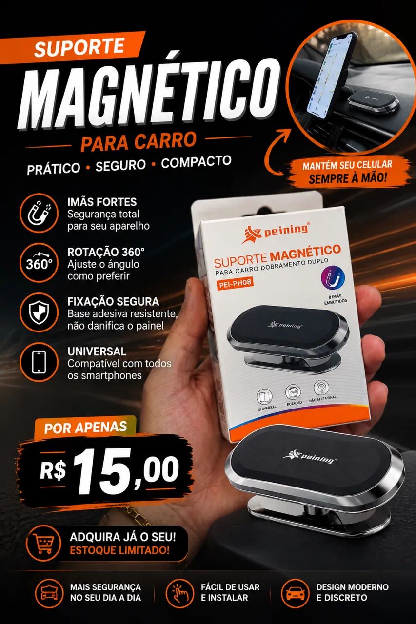 Suporte magnético carro