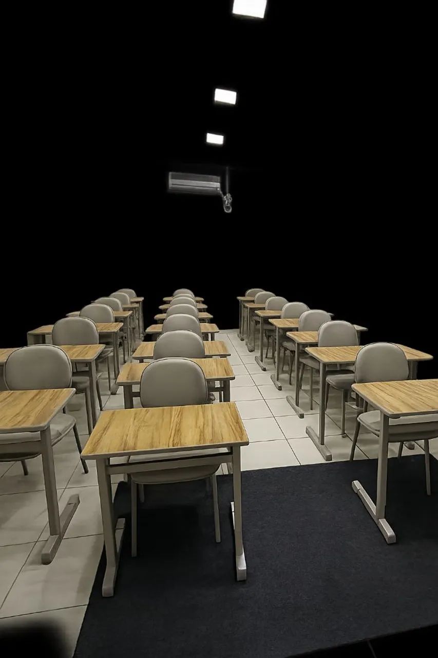 Cadeira e mesa escolares