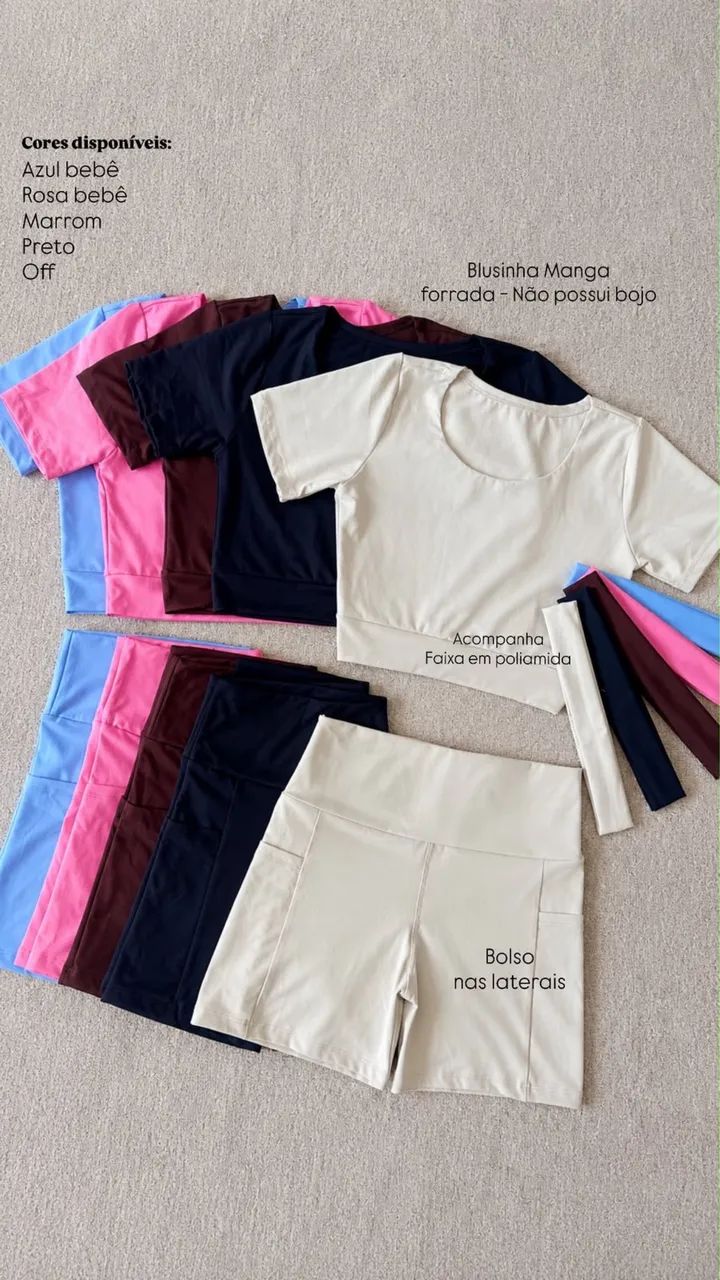 Conjunto de short com faixa  - Foto 4