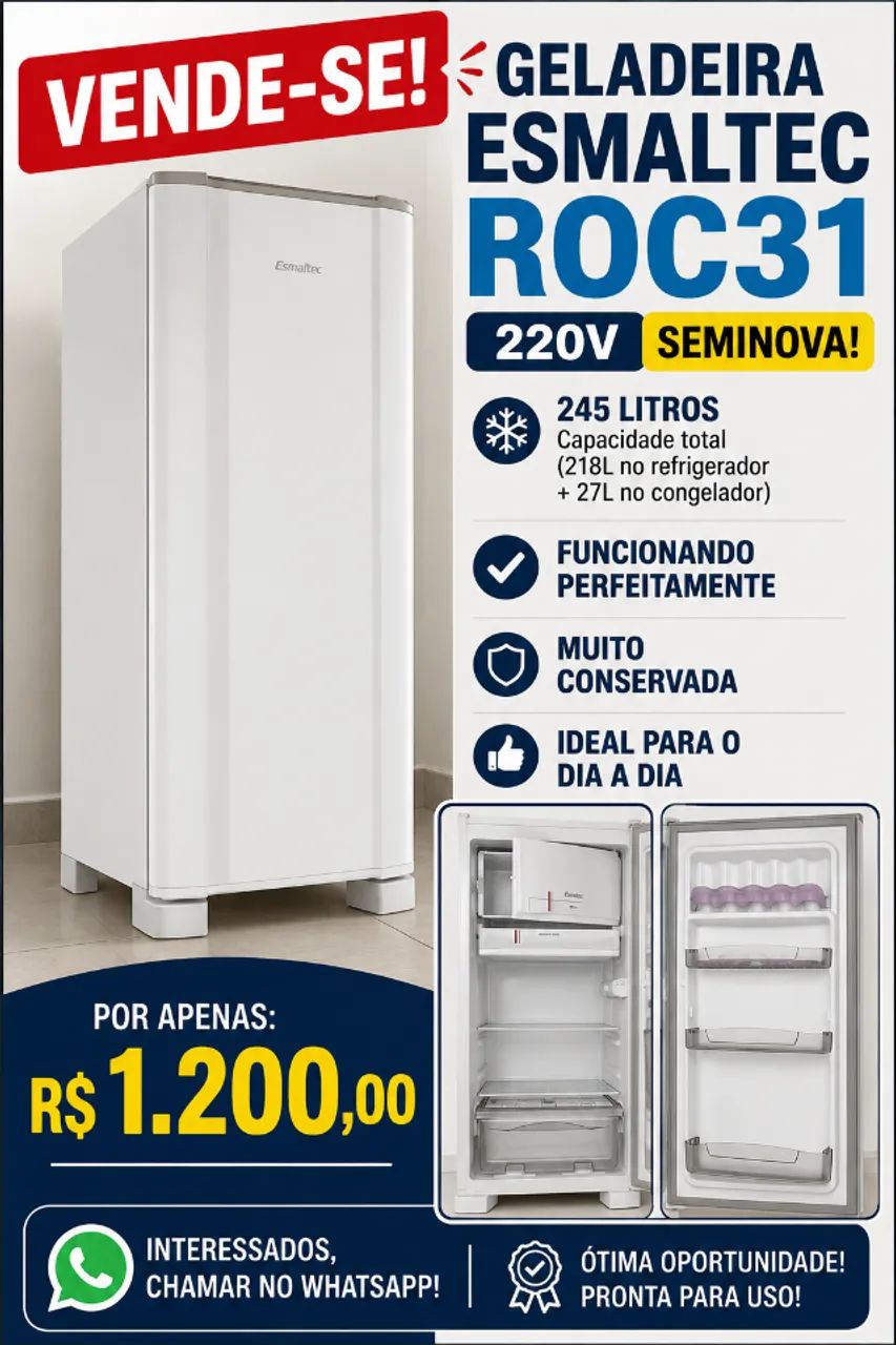 Geladeira Esmaltec Roc31