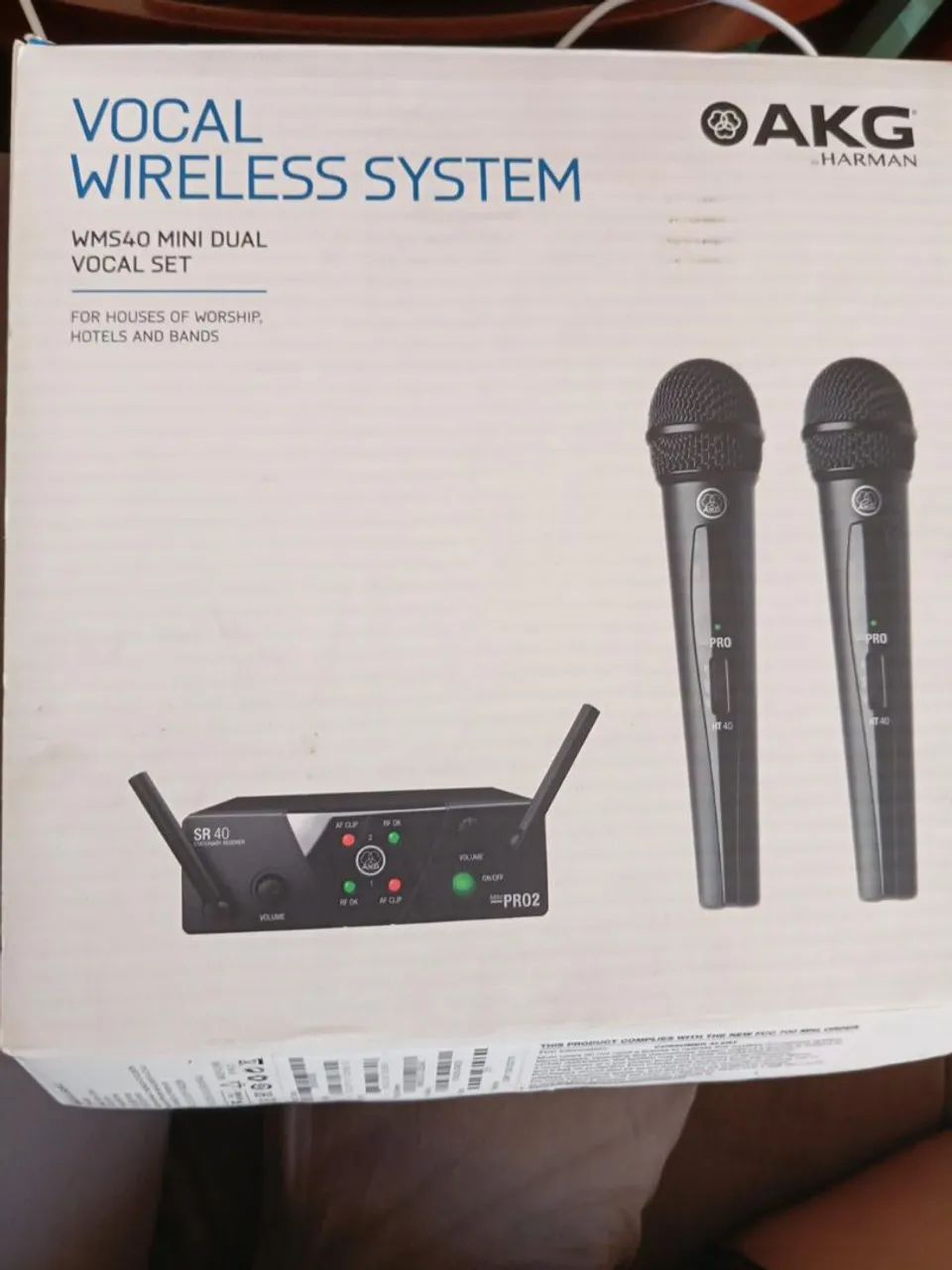 Sistema sem fio 2 microfones AKG Harman WMS40 mini dual - Foto 2