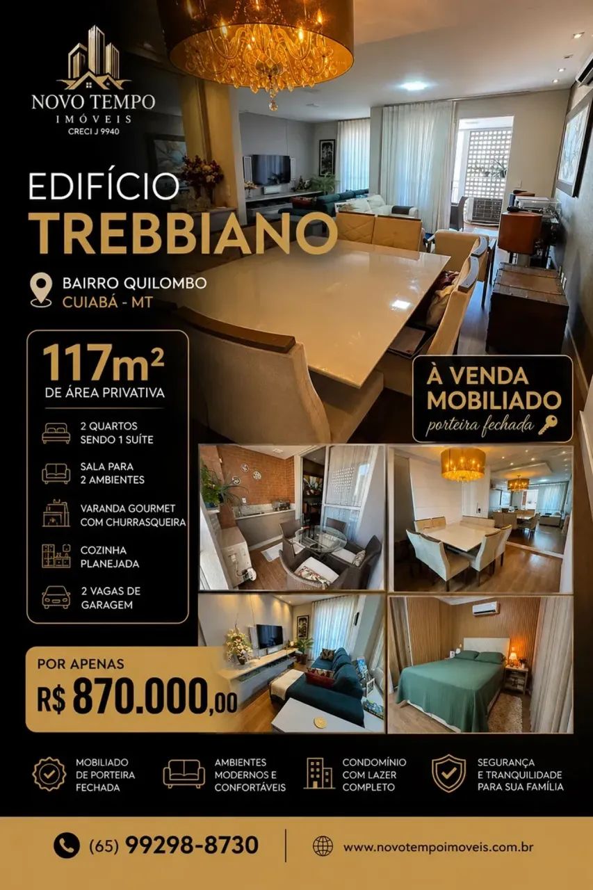 Apartamento Mobiliado á venda em Cuiabá, bairro Quilombo.