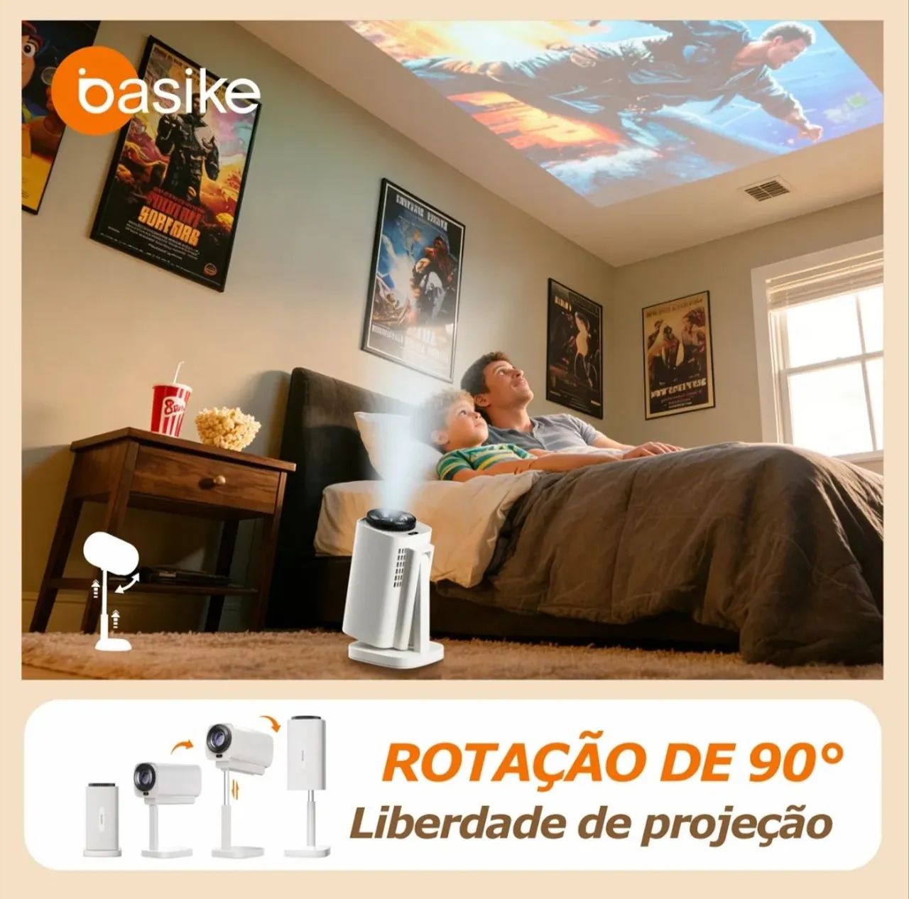 Projetor Basike Ba Ty213 smart Android Wi-Fi 6 Bluetooth  - Foto 4