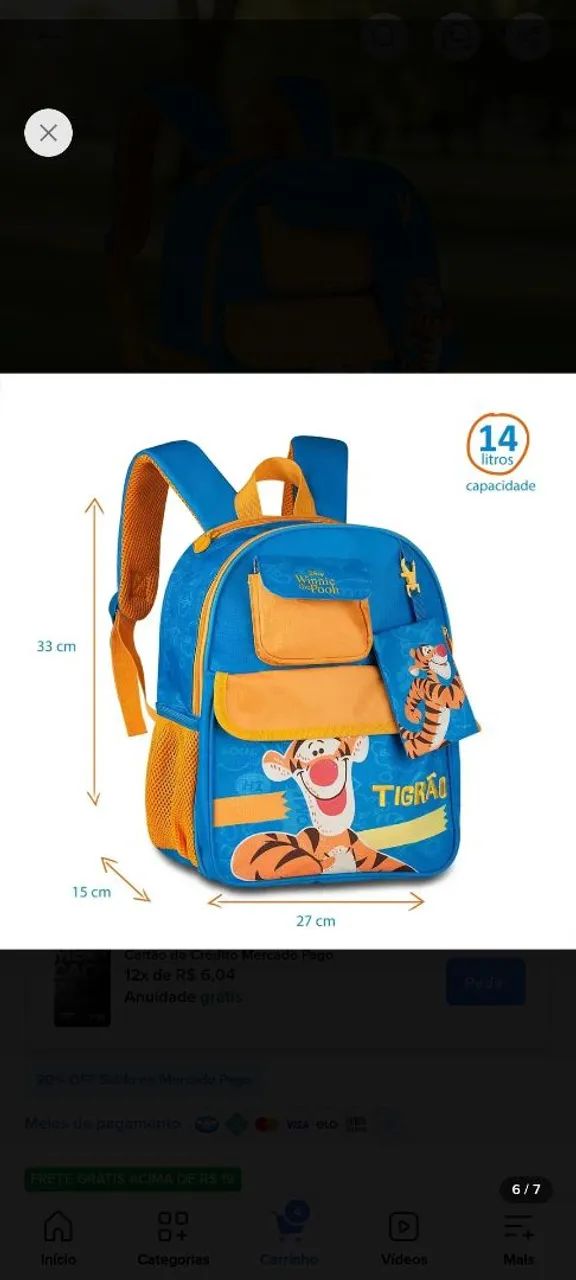 Mochila Disney Tigrão do ursinho pooh - Foto 2