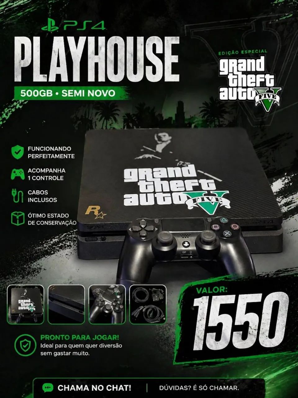 PS4 slim 3 meses de garantia 