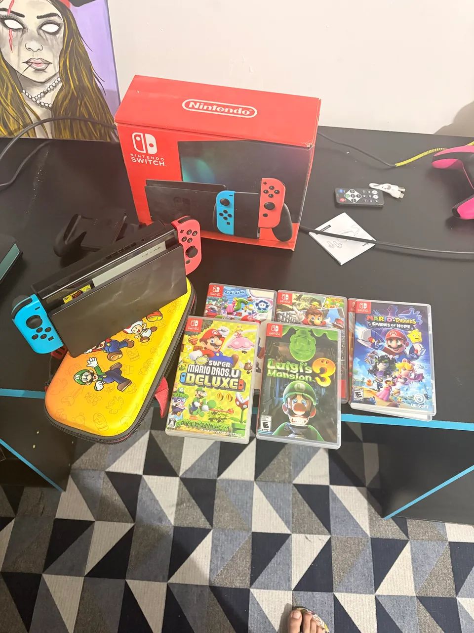 Nitendo switch com 6 jogos 