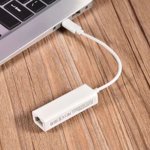 Adaptador RJ45 para Tipo C - conectar notebook com cabo de rede - entrega grátis - Foto 4