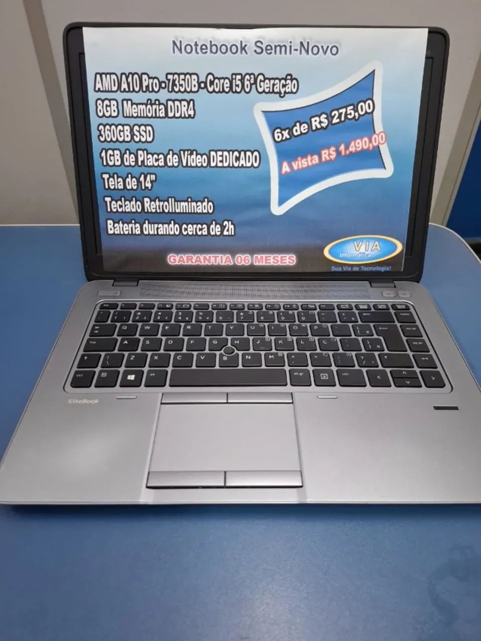 Notebook HP Gamer - AMD10 (Core i5 6ª) - SSD | 8GB Mem. | 6meses Garantia e Formatado - Foto 3