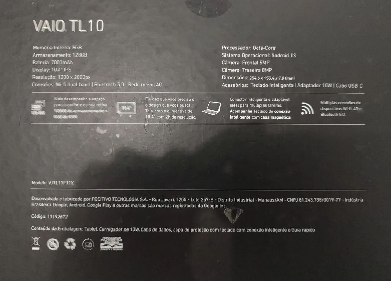 TABLET TL10 VAIO 128GB E 8GM RAM - Foto 5