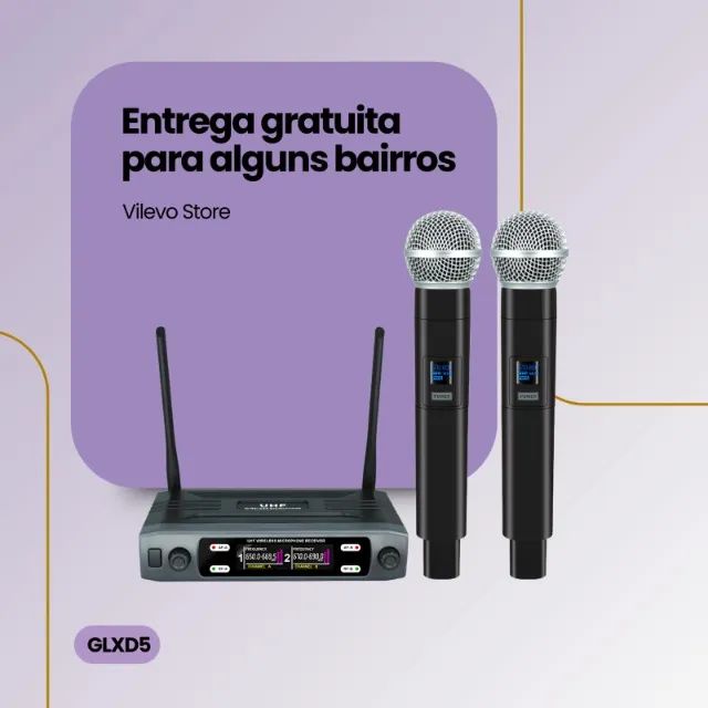 SISTEMA DE MICROFONE SEM FIO DA MARCA LLD K-08A KIT 2 MICROFONE 1 RECEPTOR - Foto 2