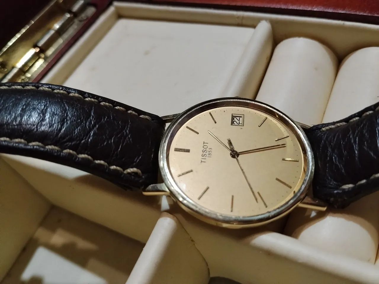 Relógio tissot goldrun ouro 18k