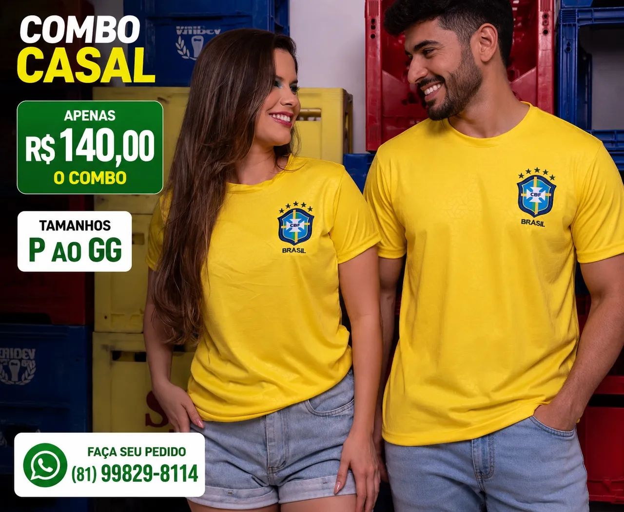 Camisa Brasil combo casal 
