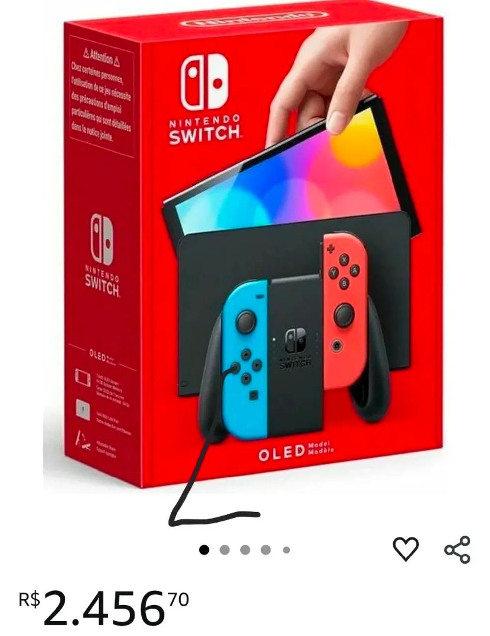 NintendoSwitch本体⑤ 任天堂 Nintendo Switch 本体 ネオンブルー/ネオンレッド
