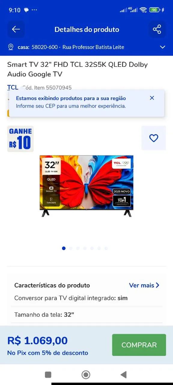 Tv 32 polegadas TCL 