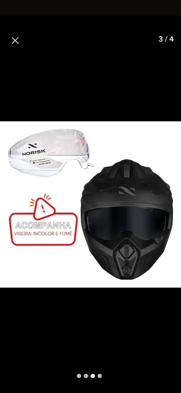 Capacete Norisk Darth 2 Preto Fosco Black Multimodal Tam 58 - Foto 5