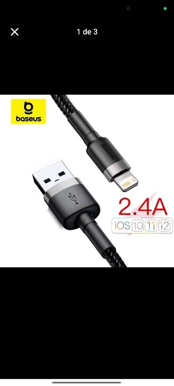 Cabo original Baseus 2.4A 1 metro nylon 