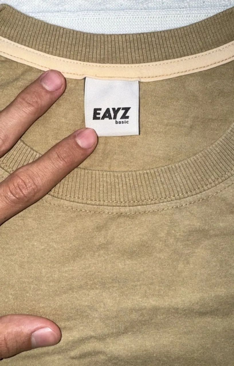 camisa masculina basica eayz bege - Foto 2