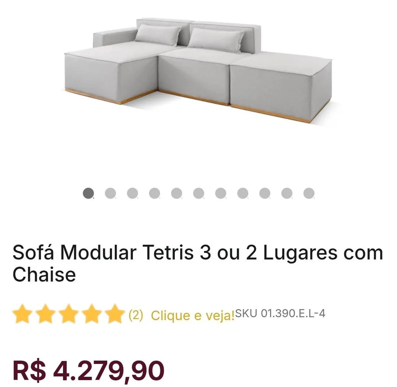 Sofá Modular 3 lugares - Linho Cinza - Foto 4