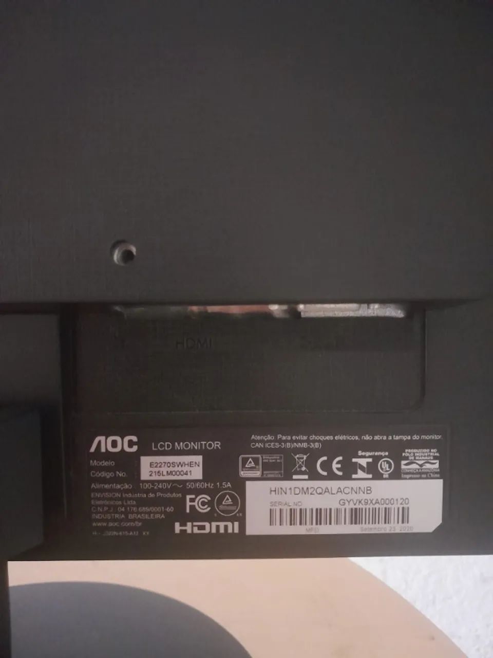 Monitor E2270SWHEN AOC FullHD 60hz - Foto 4
