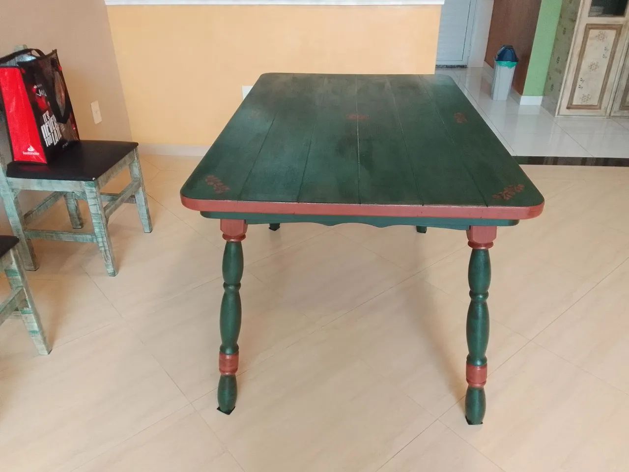 Mesa colonial madeira maciça repaginada  - Foto 2
