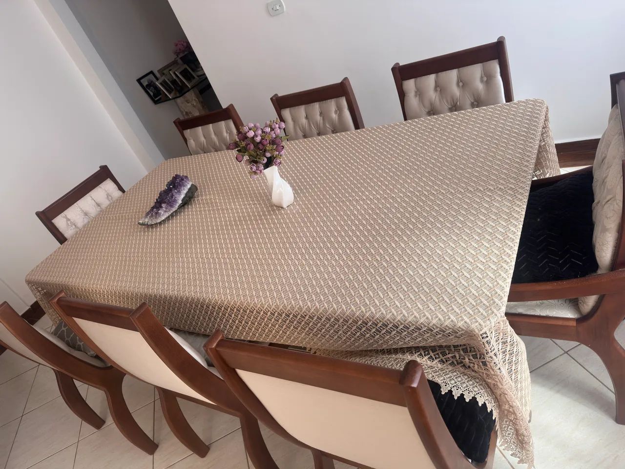 Mesa com 8 cadeiras luxo - Foto 2
