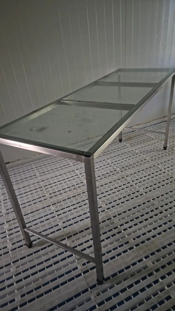 Bancada inox com vidro 180x060 - Foto 2