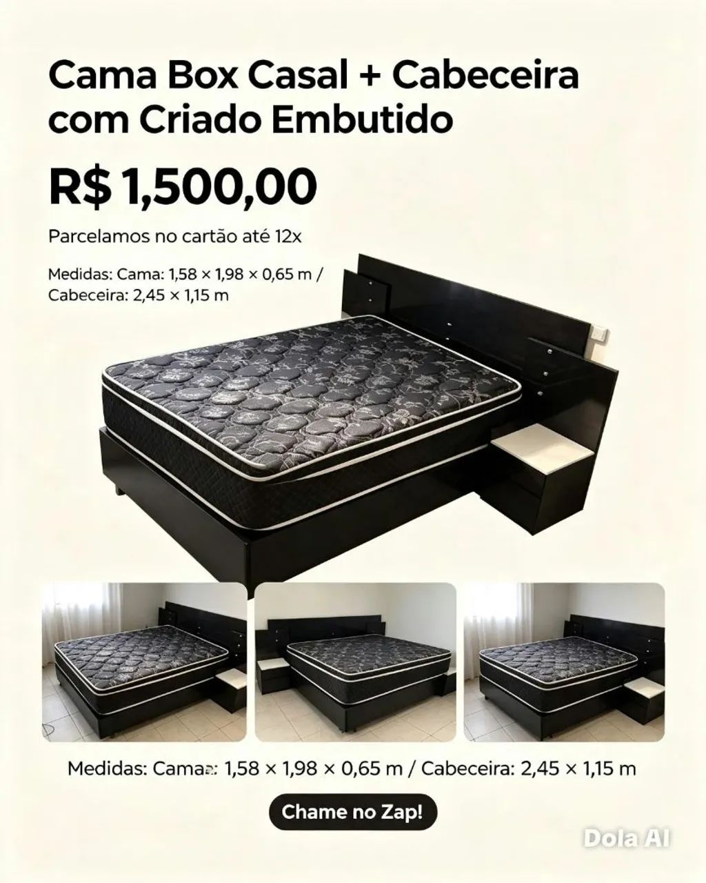 Cama box casal + cabeceira 