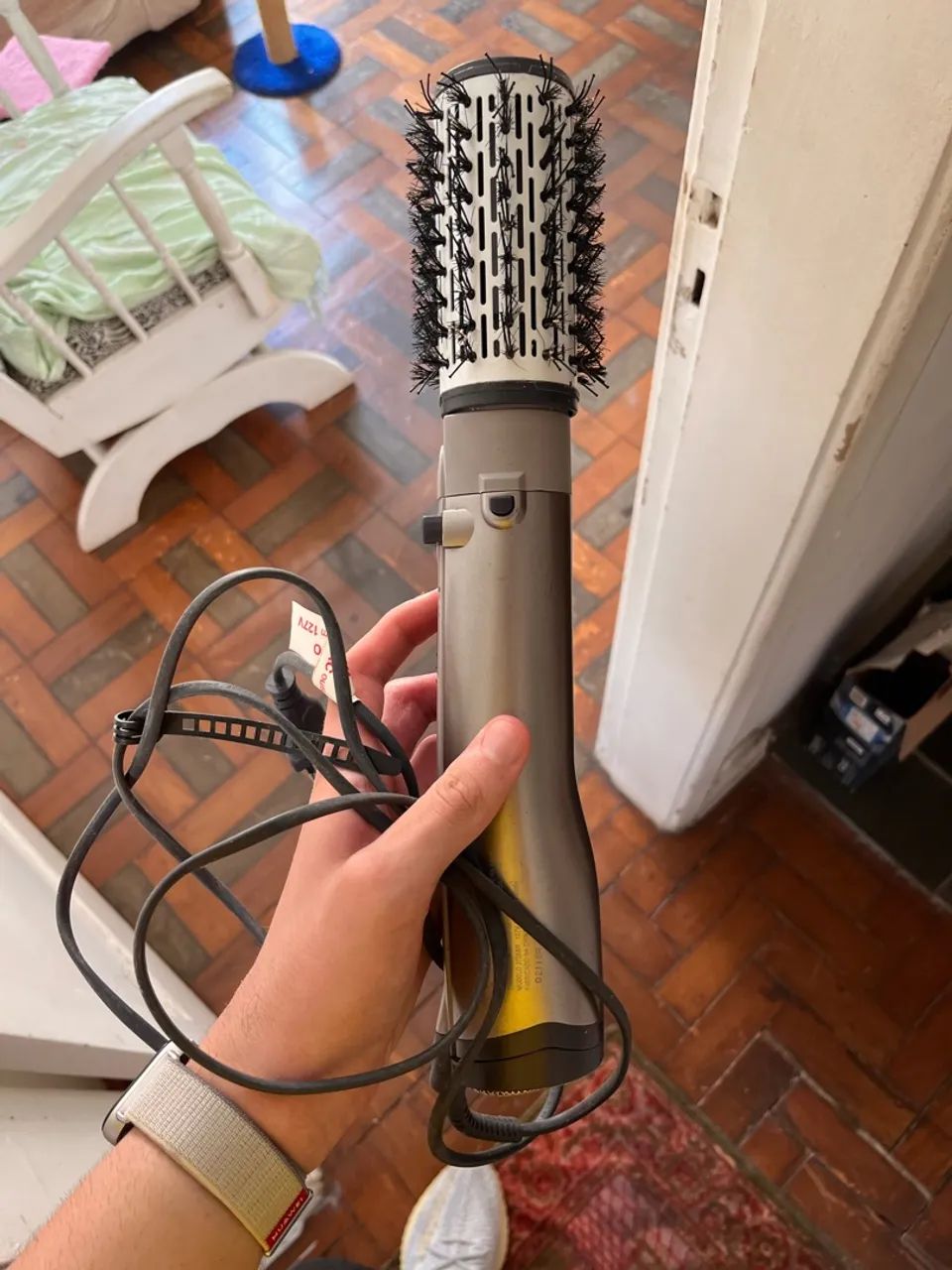 Escova de cabelo Rotating air brush titanium - Foto 4