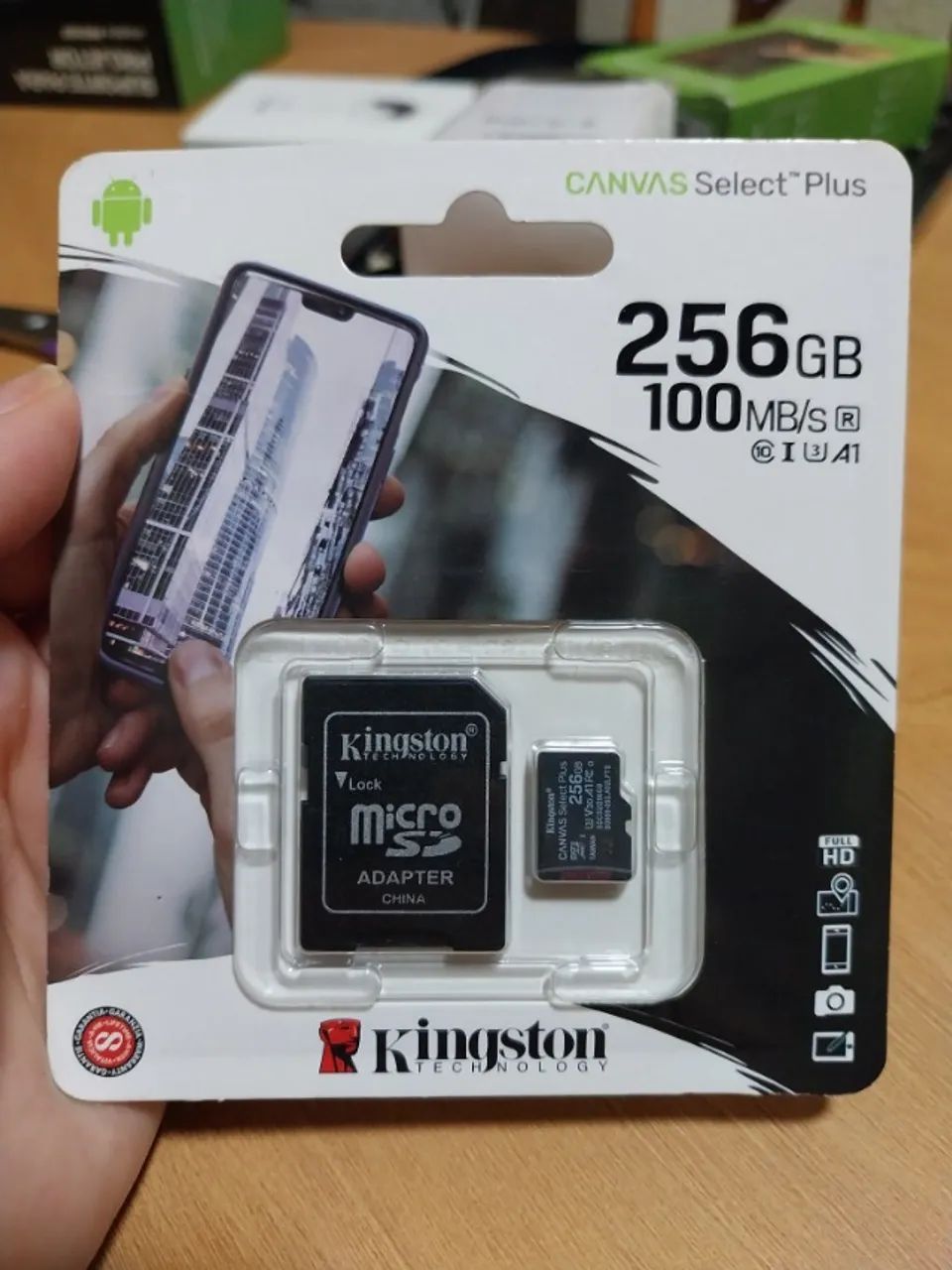 Cartão de memória micro sd kingston canvas plus 256 gb 100 mb/s Pronta Entrega