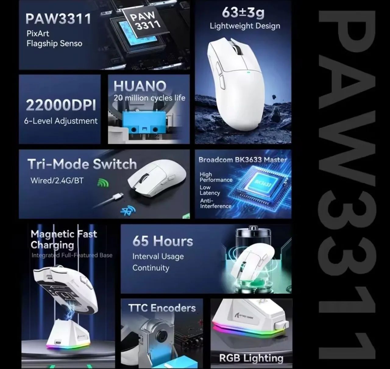 Mouse gamer Attack Shark x11  - Foto 2